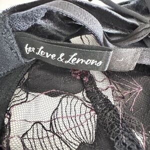 For Love And Lemons Black and Purple Lace Bralette